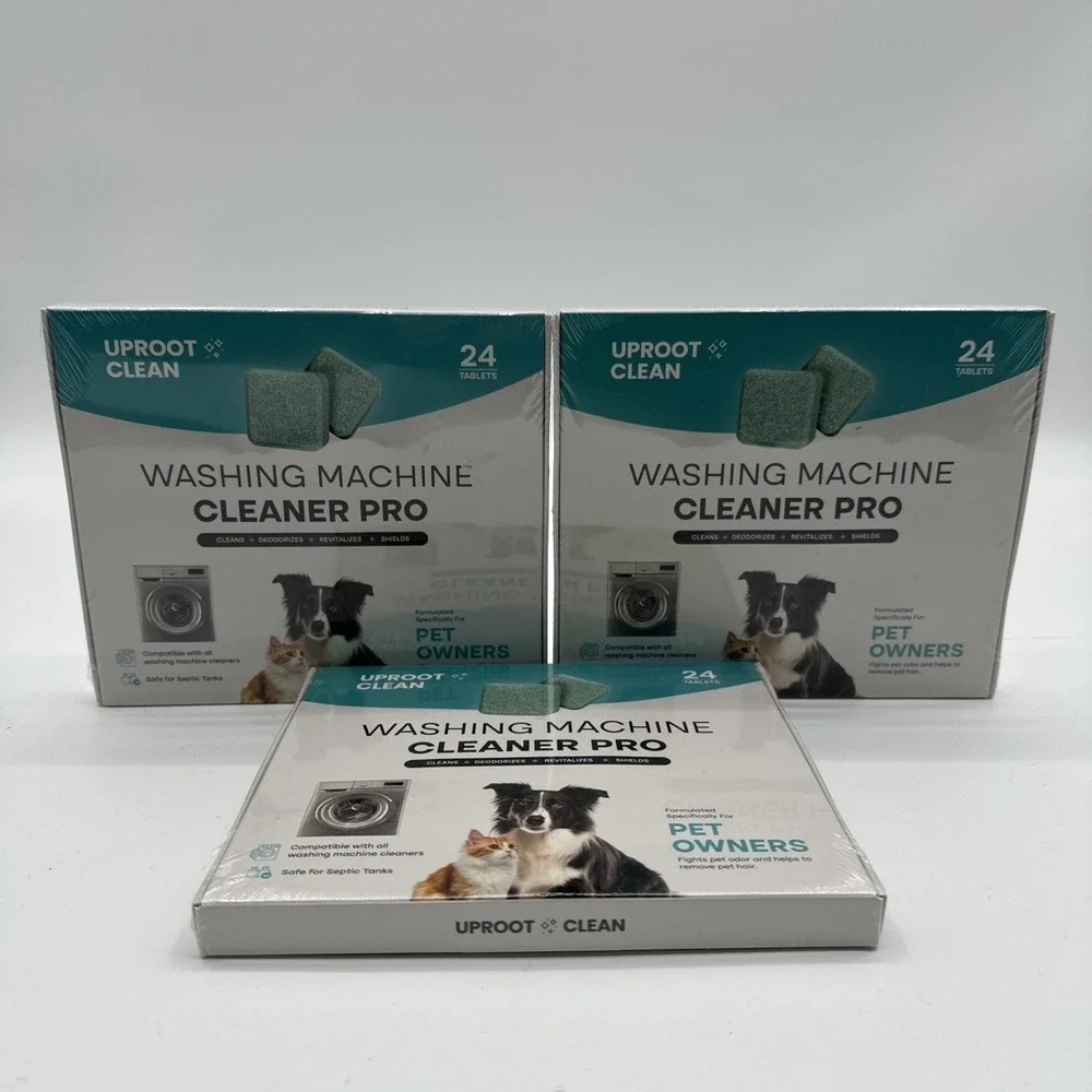 Lot 3 Washing Machine Cleaner Tablets 24 Pack Washer Cleaner Pet Odor Uproot New